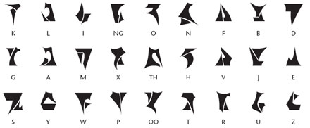 klingonisches Alphabet, Quelle: http://www.kli.org/